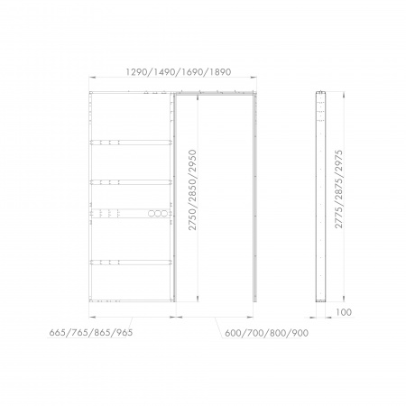 Пенал для скрытой раздвижной системы SLD.Comfort-PENAL caseta 900/2900