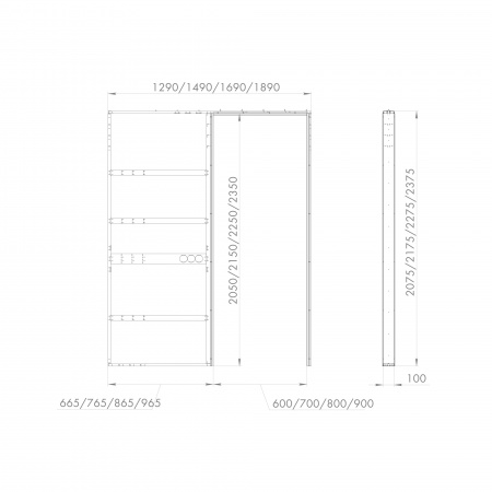 Пенал для скрытой раздвижной системы SLD.Comfort-PENAL caseta 900/2300