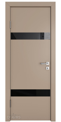 ШИ дверь DO-602 Латте софт/стекло Черное