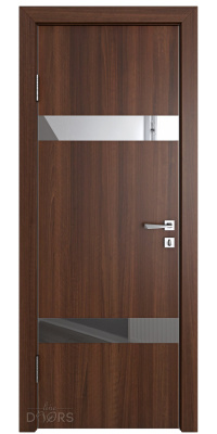 ШИ дверь DO-602 Орех тисненый/Зеркало