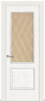 Бристоль Со стеклом Белый ясень 8782