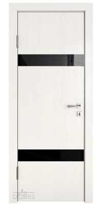 ШИ дверь DO-602 Белый ясень/стекло Черное