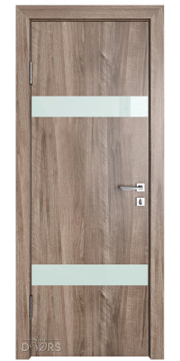 ШИ дверь DO-602 Орех седой светлый/стекло Белое