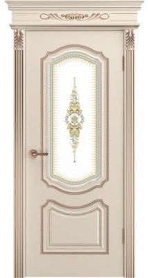 Дверь межкомнатная СЮИТА LUXURY В-0 (ШАМПАНЬ) С ПАТИНОЙ