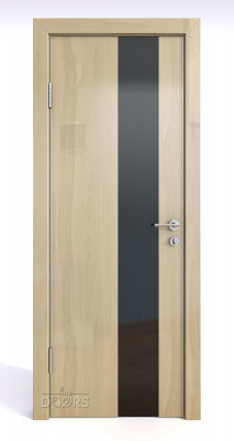 Дверь межкомнатная DO-504 Анегри светлый/стекло Черное