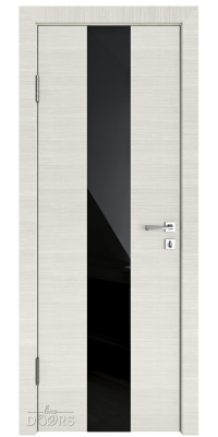 Дверь межкомнатная DO-510 Ива светлая/стекло Черное