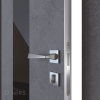 Дверь межкомнатная DO-510 Бетон темный/стекло Черное