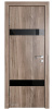 ШИ дверь DO-602 Орех седой светлый/стекло Черное