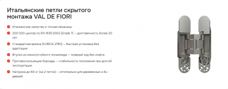  Скрытая дверь AL кромка 55мм