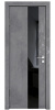 Дверь межкомнатная DO-504 Бетон темный/стекло Черное