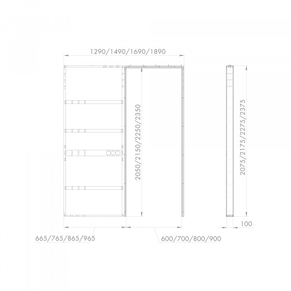 Пенал для скрытой раздвижной системы SLD.Comfort-PENAL caseta 900/2300