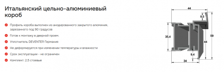  Скрытая дверь AL кромка 55мм