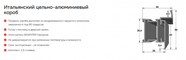  Скрытая дверь AL кромка 55мм