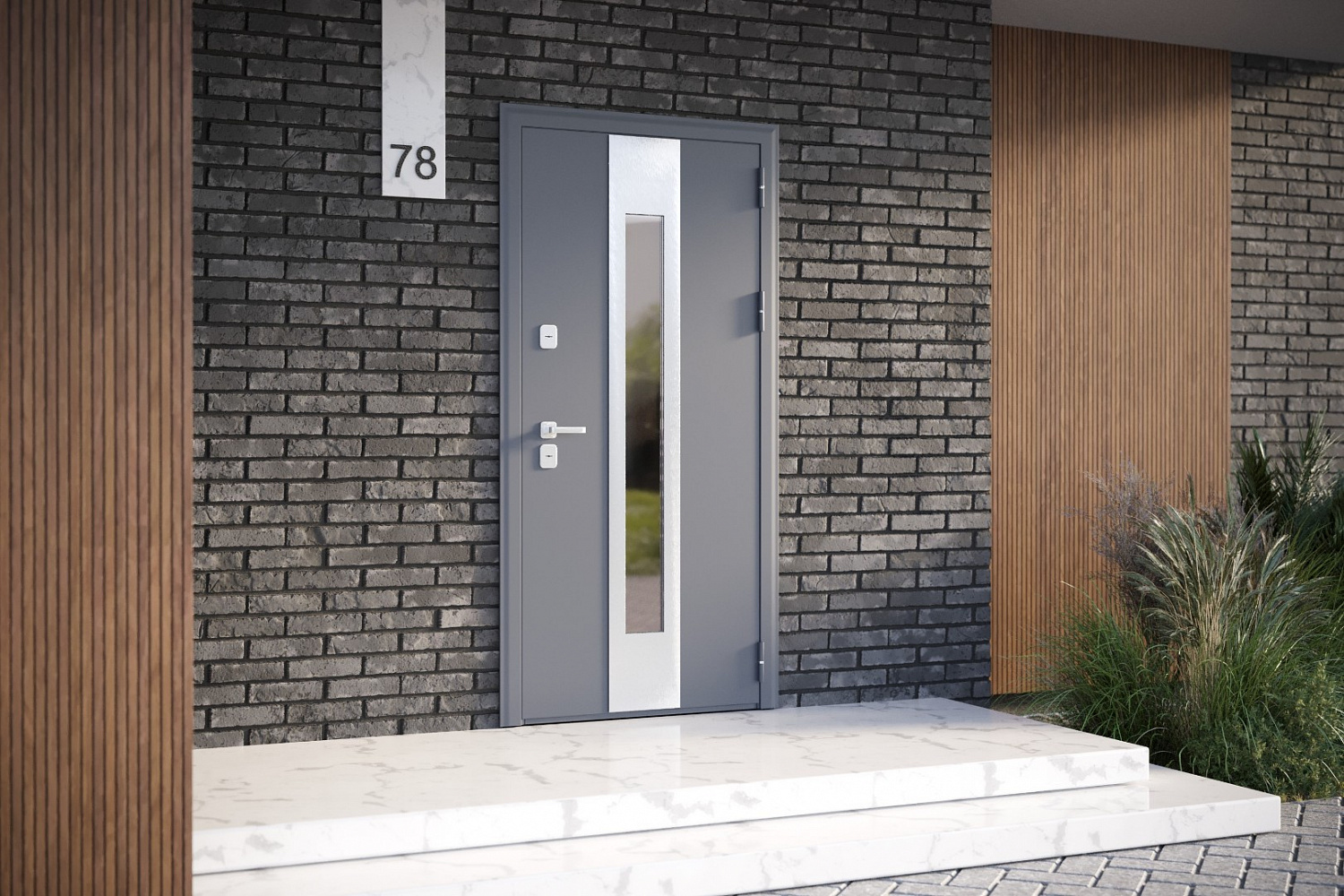 Входная дверь с терморазрывом Термо Лацио Эмаль RAL 8019